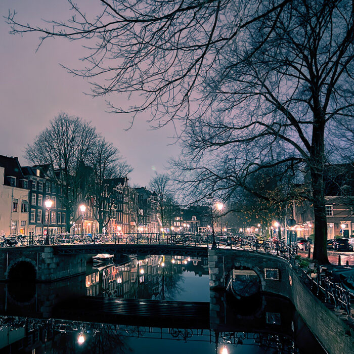 A view of West-Indische Huisbrug, Amsterdam. December 2021