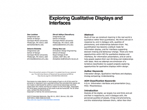 Exploring Qualitative Displays and Interfaces