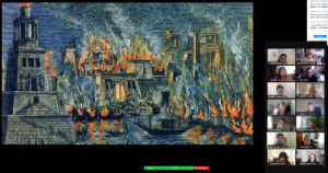 The burning of the Library of Alexandria